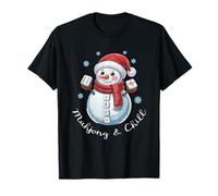Mahjong and Chill Merry Christmas Bonhomme de Neige T-Shirt