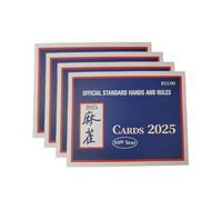 Mahjong Cards 2025, ensemble de référence de règle de 4 pièces, 4,72 x 6,1 x 0,79 pouces facile à lire Mahjong Score et guide des mains pour les débutants, pratique, jeu de la ligue, voyage