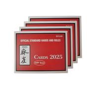 Mahjong Cards 2025, ensemble de référence de règle de 4 pièces, 4,72 x 6,1 x 0,79 pouces facile à lire Mahjong Score et guide des mains pour les débutants, pratique, jeu de la ligue, voyage