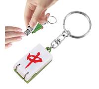 Mahjong - Chaîne de clé pliante en acier inoxydable - Design créatif pliable avec boîtier - Outil de voyage résistant pour homme et femme - 3,5 x 1,6 x 0,9 cm