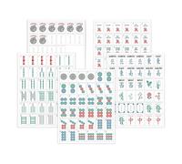 Mahjong Flash Cards Set - Collectible Mah Jongg Accessories, Rules Guide Cards, Portable Mahjong Card Learning System, Printed Design Easy Reference For Men Women Boys Girls Teens Family Friends Party