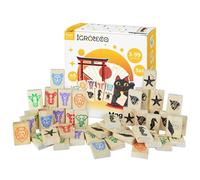 Igroteco® Mahjong en bois pour enfants - Jeu éducatif avec les créatures marines et la faune - Favorise la logique, la mémoire et la motricité fine - Jouet en bois durable pour la maison et la