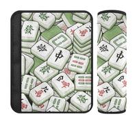 Mahjong Lot de 2 housses de ceinture de sécurité chinoises vertes pour adultes pour libérer le stress sur votre cou et vos épaules pour la plupart des voitures forro para cinturon de seguridad