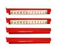 Mahjong Lot de 4 étagères pour carrelage avec curseur à pousser en polystyrène 47,3 x 8 cm | Supports de jeu de dominos avec poussoir doux pour la maison, les voyages, les clubs