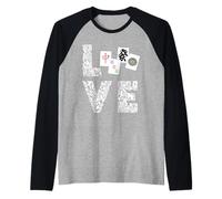 Mahjong Love Jouer Chinois Joueur Mah Jongg Manche Raglan