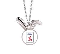 Mahjong Million 2 carreaux motif lapin collier pendentif lapin animal bijoux cadeau