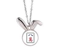 Mahjong Million 8 carreaux motif lapin collier pendentif lapin animal bijoux cadeau