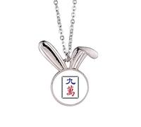 Mahjong Million 9 carreaux motif lapin collier pendentif lapin animal bijoux cadeau