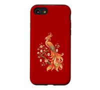 Mahjong Phoenix Oiseau Cerisier Fleurs Carrelage Art Floral Lover Coque pour iPhone SE (2020) / 7/8