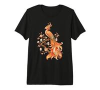 Mahjong Phoenix Oiseau Cerisier Fleurs Carrelage Art Floral Lover T-Shirt Haut de Gamme