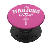 Mahjong Queen of Tiles Mahjong Queen Crown It's Mahjong Time PopSockets PopGrip Adhésif