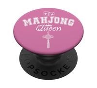 Mahjong Queen of Tiles Mom in My Mahjong Era Mahjaholic PopSockets PopGrip Adhésif