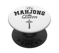 Mahjong Queen of Tiles Women Mahjong Queen Crown Mahjaholic PopSockets PopGrip Adhésif