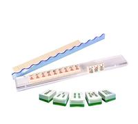 Mahjong Rack - Acrylique 44,7 x 6,5 x 1,9 cm | Porte-mahjong avec poussoirs | Ensemble de poussoirs pour carrelage transparent Accessoires de jeu Durable Support de carrelage Organisateur lisse Barre
