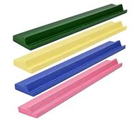 Mahjong Racks - 15.94 Inch Game Racks | Wooden Tile Holders - 4 piece travel set, durable 40.5x6x2.2cm dominoes and mahjong stands in assorted colours for organised gameplay at home parties clubs and