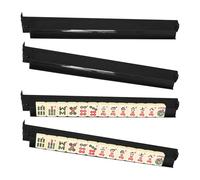 Mahjong Racks and Pushers - 4 Pack Magnetic Mahjong Tile Organizer, Professional Domino Game Stands for American & Chinese Sets, Compact Travel Mahjongs Accessories