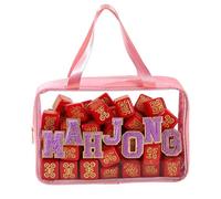 Mahjong - Sacs de carrelage avec fermeture éclair | Ensemble de carreaux de Mahjong avec étui de transport, pochette de rangement, fourre-tout portable pour joueurs, hôtel, maison, tournois, voyage