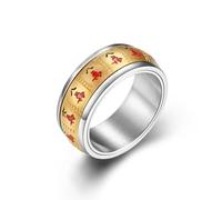 Mahjong Spinner Bague Titane Acier Bijoux Rotation Vintage Jeu Thème Unisexe Bande Empilable Accessoires Treize Merveilles Pure Séquence Des