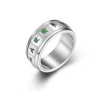 Mahjong Spinner Bague Titane Acier Bijoux Rotation Vintage Jeu Thème Unisexe Bande Empilable Accessoires Treize Merveilles Pure Séquence Des
