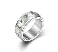 Mahjong Spinner Bague Titane Acier Bijoux Rotation Vintage Jeu Thème Unisexe Bande Empilable Accessoires Treize Merveilles Pure Séquence Des
