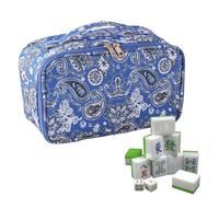 Mahjong Storage Bag - Zippered Boardgame Component Satchel, Padded Protective Leisure Tiles Carrier, Divided Partition Play Accessory Luggage | Dustproof Table Play Pack With Handles For Home Club