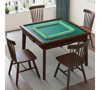 Mahjong Table de jeu carrée en bois avec 4 tiroirs, multifonctionnelle pour domino, poker et puzzle, 87,6 cm