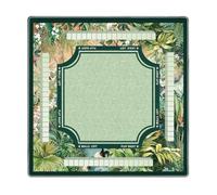 Mahjong Table Mat - Vintage Tropical Plants Game , Non Slip Square Playing Pad, Poker Card Table Cover, Decorative Tile Game Mat 80x80cm | Home Entertainment Nights, Dorm Recreation Areas, Apar