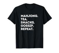 Mahjong Tea Snacks Gossip Repeat T-Shirt