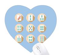 Mahjong Tiger machine Jeux de tapis de souris en forme de coeur