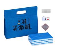 Mahjong Tile Set, Small Table Mahjong, Mahjong Board Game, Family Mahjong Game, Mahjong Game with Accessories, Mahjong Set with Tablecloth, Portable Mahjong Game Set for Family Leisure Time