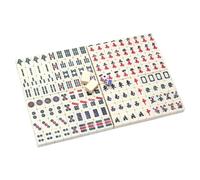 Mahjong Tiles Game pour le style chinois - 144pcs petite collection traditionnelle, cas de transport Durablies, kit de pièces compactes, boîte Ready Travel | Ensemble de jouets de style chinois amusan