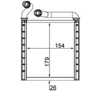 Echangeur de chaleur chauffage intérieur 120mm MAHLE pour SKODA SUPERB II