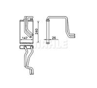 MAHLE AH 271 000S Radiateur de chauffage pour véhicules avec direction à droite