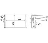 MAHLE AH 54 000S Radiateur de chauffage avec matériel de montage/fixation pour véhicules avec direction à droite