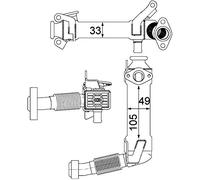 MAHLE CE 21 000P Récupération des gaz d'échappement (refroidisseur AGR).