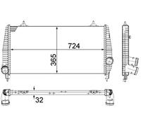 MAHLE CI 266 000P Intercooler Compatible avec CITROËN C8 II EA, EB, PEUGEOT 807 MPV EB, LANCIA PHEDRA 179, FIAT Ulysse II 179