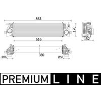 Radiateur d'air intercooler Aluminium CI 554 000P MAHLE pour VOLVO XC90 II V60 I