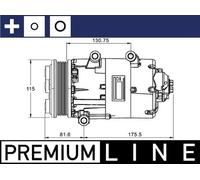 MAHLE Compresseur de clim Compresseur De Climatisation ACP 1331 000P