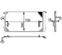MAHLE Condensateur de Climatisation Avec Sèche-linge pour VW Touareg 7LA 7L6 7L7