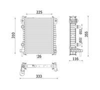 Mahle Original Radiateur d'eau CR 2707 000P Grille de radiateur soudée pour Alfa Romeo