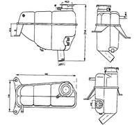 MAHLE CRT 121 000S Vase d'expansion liquide de refroidissement sans capteur de niveau de liquide de refroidissement sans couvercle noir