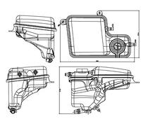 MAHLE CRT 203 000S Vase d'expansion liquide de refroidissement avec capteur de niveau de liquide de refroidissement sans couvercle noir