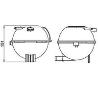 MAHLE CRT 22 000S Réservoir de compensation, liquide de refroidissement, etc. Convient pour VW Polo V (6R1/6C1)