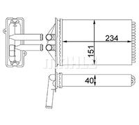 Radiateur de chauffage Grille de radiateur soudée AH 92 000S MAHLE pour PORSCHE