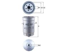 MAHLE Filtre à carburant KC 101 pour HYUNDAI GETZ (TB) 80,0mm 143,2 143,5mm