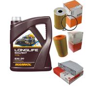 MAHLE Inspection Set 5L MANNOL LONGLIFE 504/507 5W-30 Pour VW Passat 362 2.0