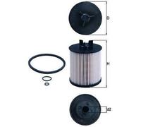 MAHLE ORIGINAL Filtre à carburant KX 86/1D pour AUDI A2 (8Z0) 74,5mm 98,0mm