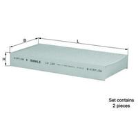 MAHLE ORIGINAL LA 122/S Filtre d'habitacle à particules pour VW GOL V