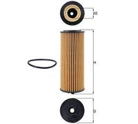 MAHLE ORIGINAL OX 1162D Filtre à huile pour VW Polo Schrägheck (6R1, 6C1)
