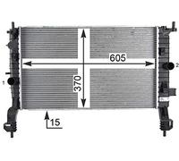 MAHLE Radiateur du moteur Module de Refroidisement boîte de vitesses manuelle Largeur de filet 370mm Longueur de filet 605mm Profondeur de filet 15mm Compatible avec OPEL Meriva A X03 CR 2119 000P